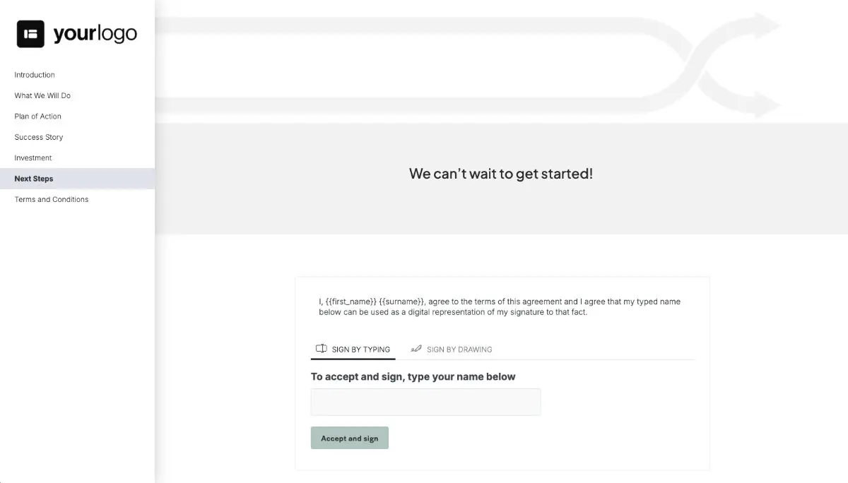 Cross Promotion Proposal Template - Next steps with digital signing