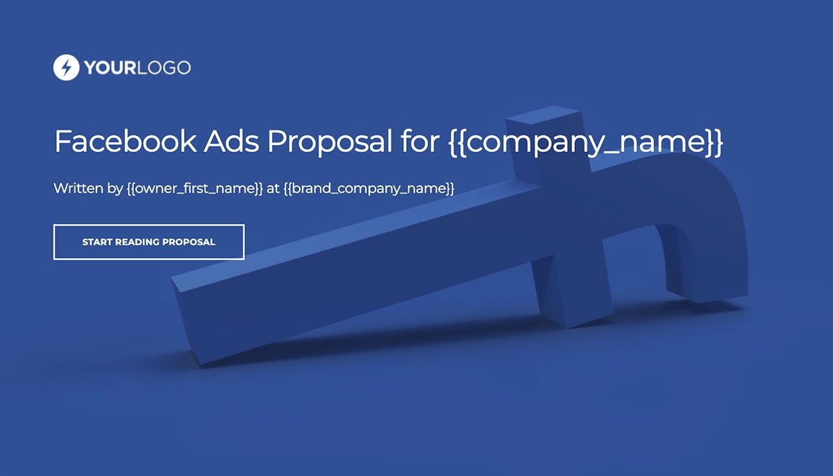 Facebook Ads Proposal Template - Visually stunning cover