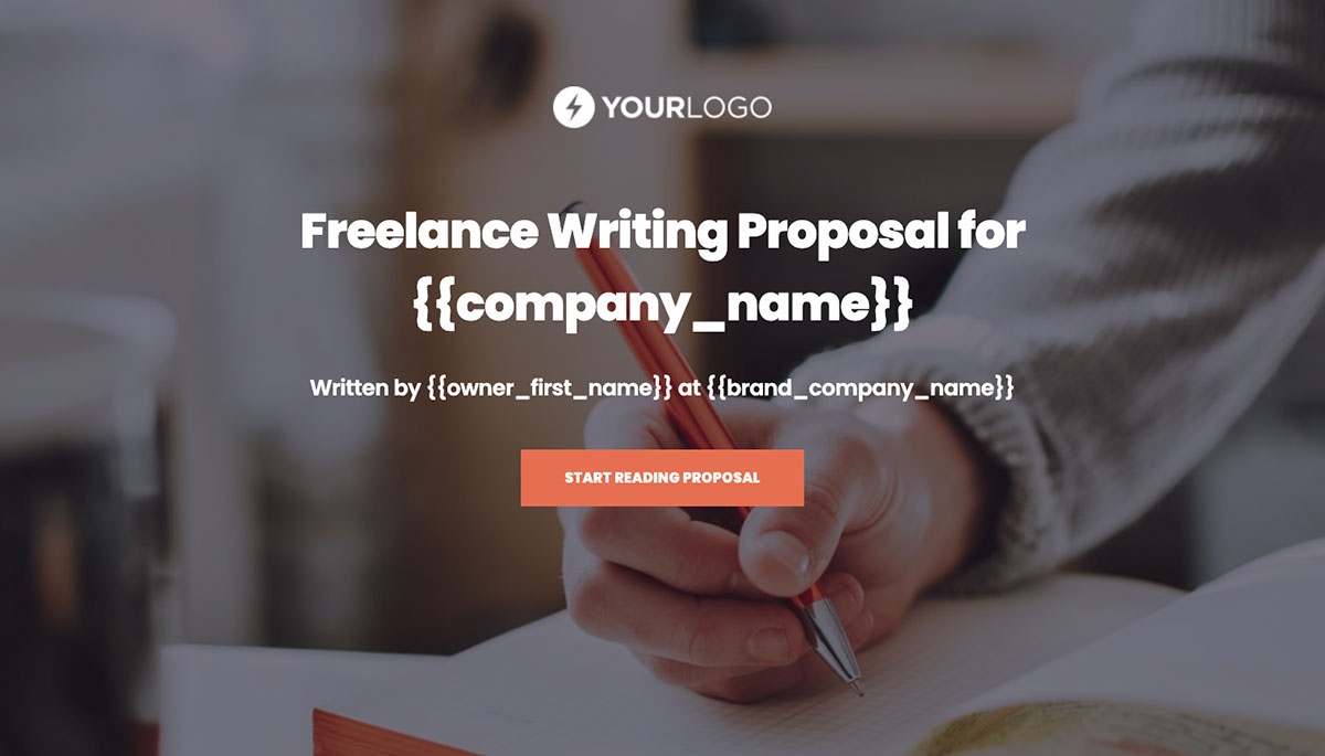 Freelance Writing Proposal Template - Visually attractive cover