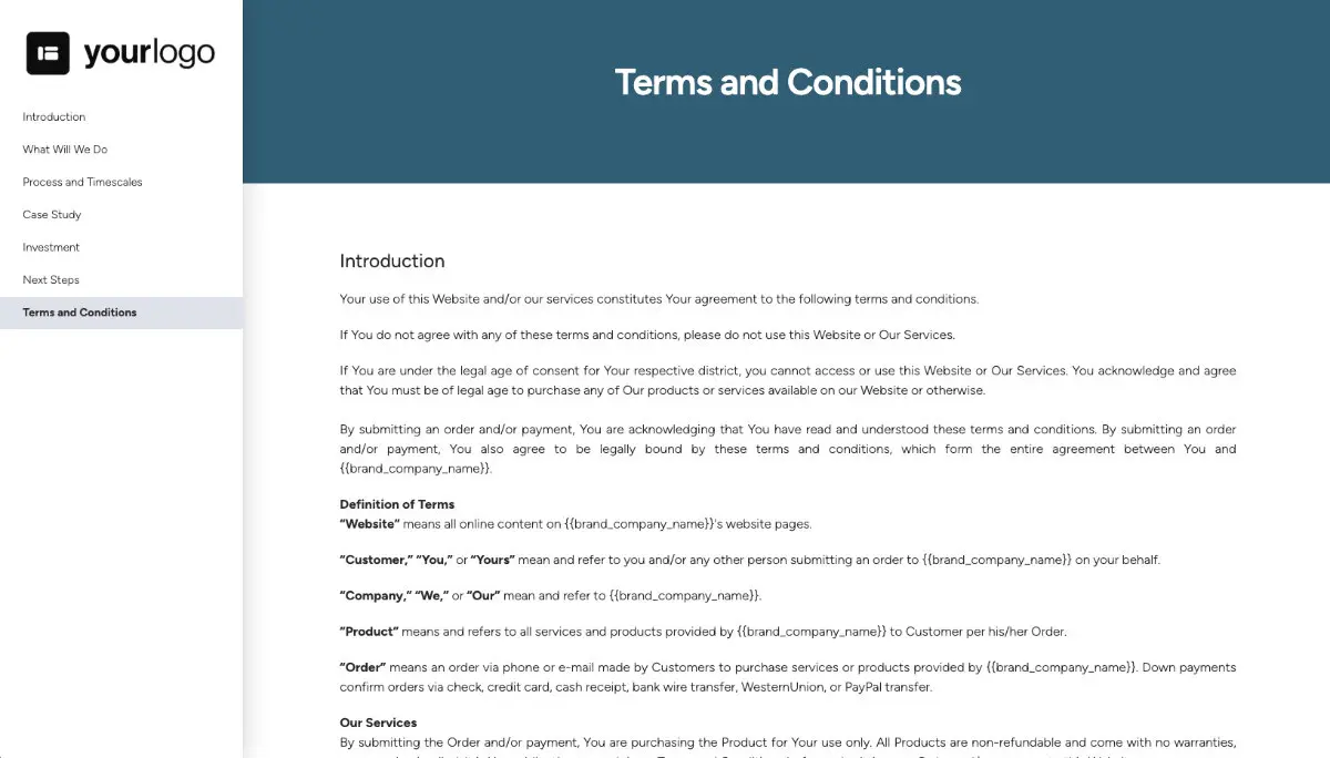 Freelance Writing Proposal Template - Pre-written contract