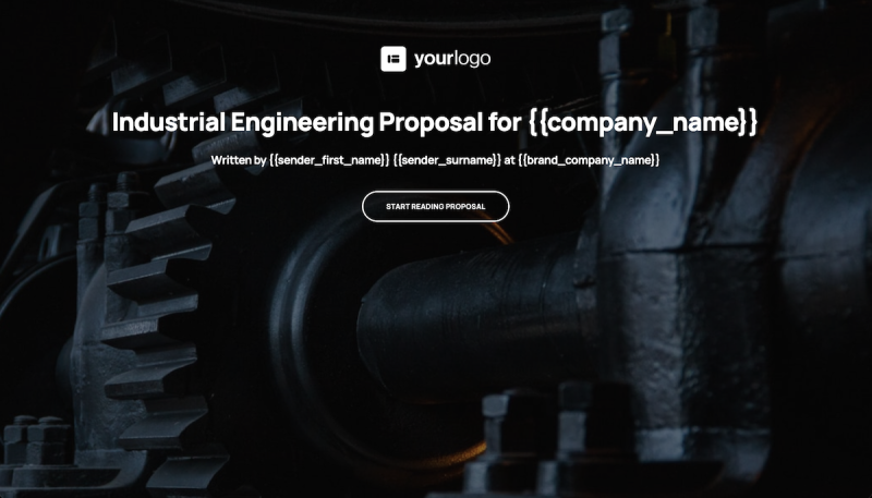 Industrial Engineering Proposal Template - A professional cover page