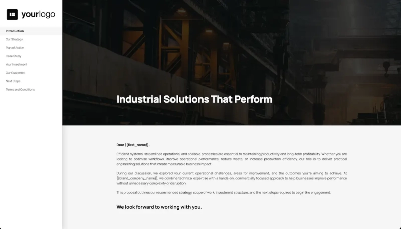 Industrial Engineering Proposal Template - Explain the project objectives