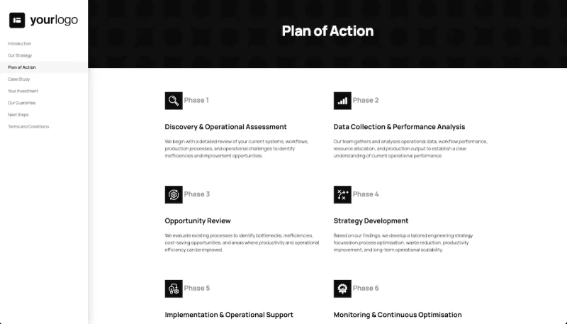 Industrial Engineering Proposal Template - A structured implementation plan