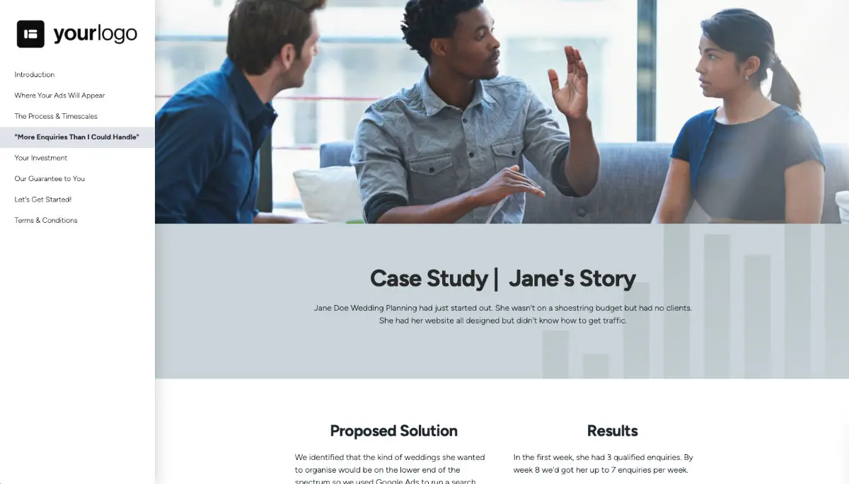 Google Adwords Proposal Template - Case study example