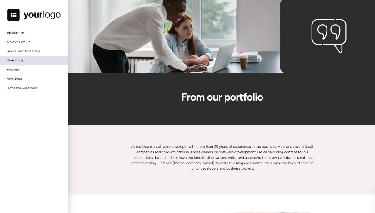 Ghostwriting Proposal Template - Case study example