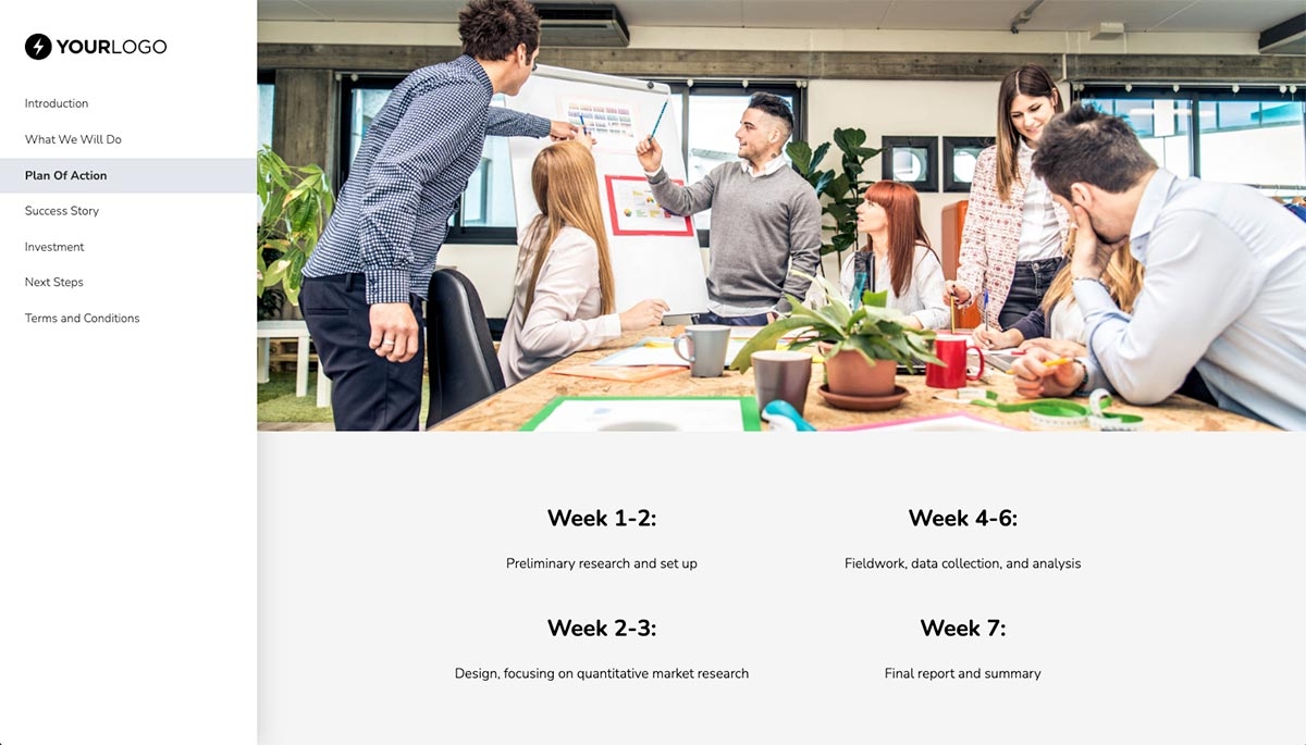 Market Research Proposal Template - Processes and timelines