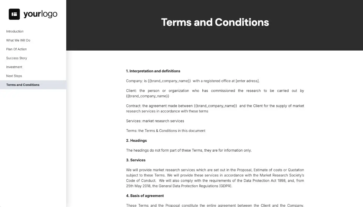 Market Research Proposal Template - Pre-written contract