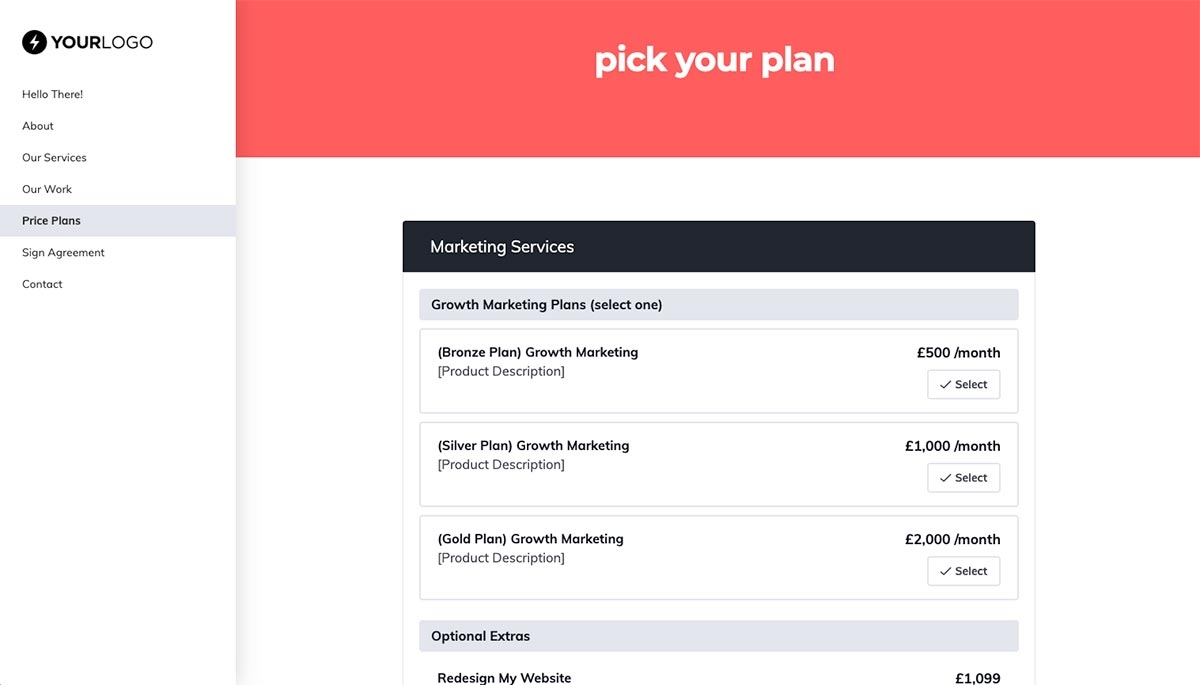 Marketing Agency Proposal Template - Pricing