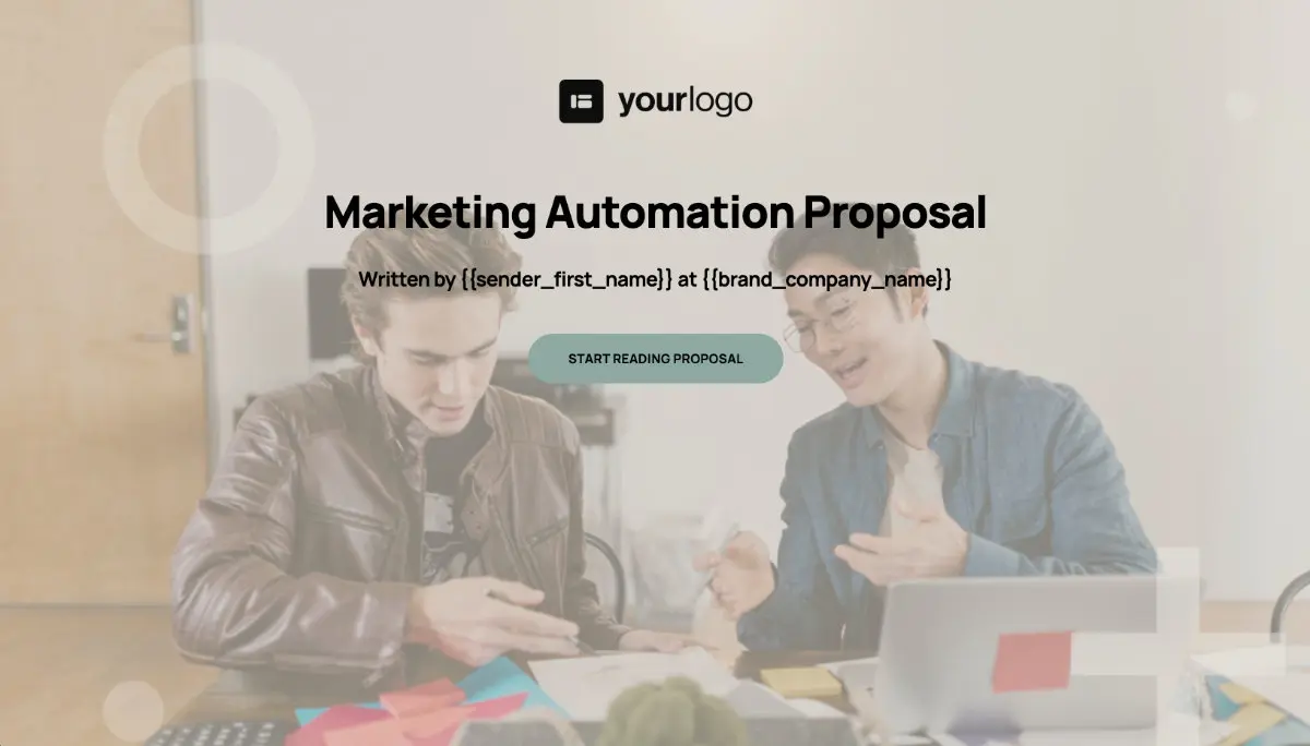 Marketing Automation Proposal Template - Visually stunning cover