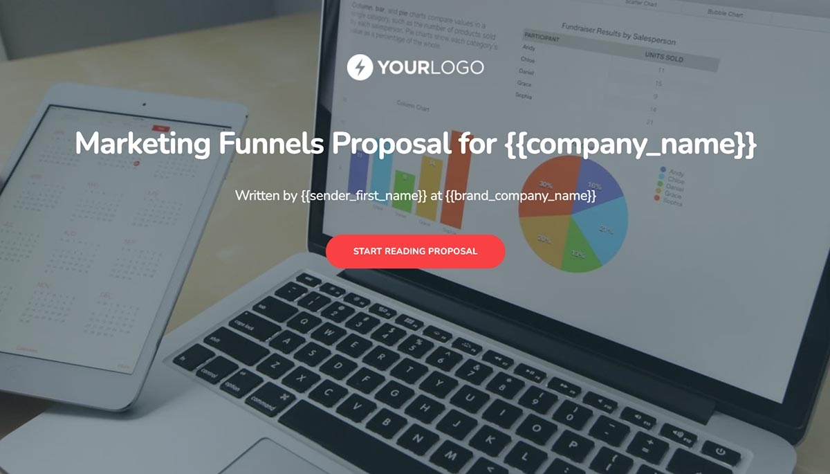 Marketing Funnels Proposal Template - Visually stunning cover