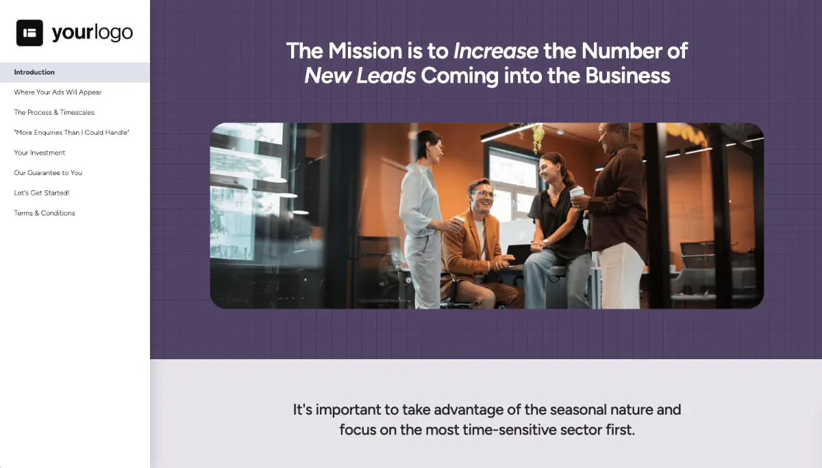 Marketing Services Proposal Template - Pre-written services section