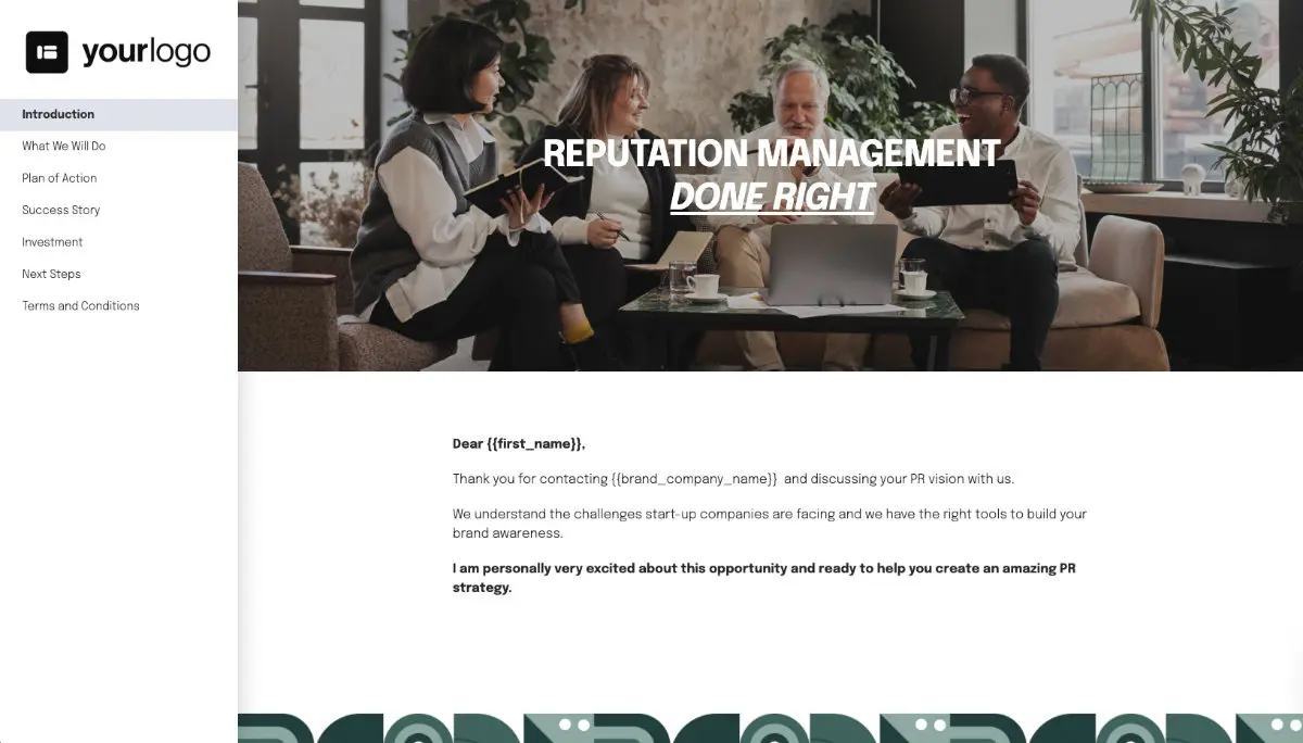 PR Campaign Proposal Template - Pre-written introduction section