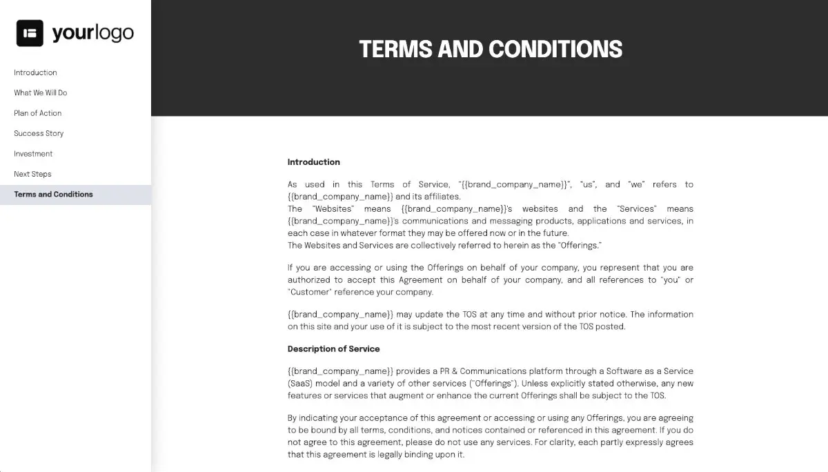 PR Campaign Proposal Template - Pre-written contract