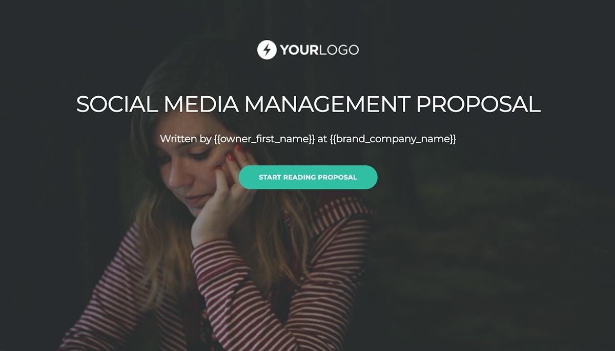 Social Media Management Proposal Template - Visually stunning cover