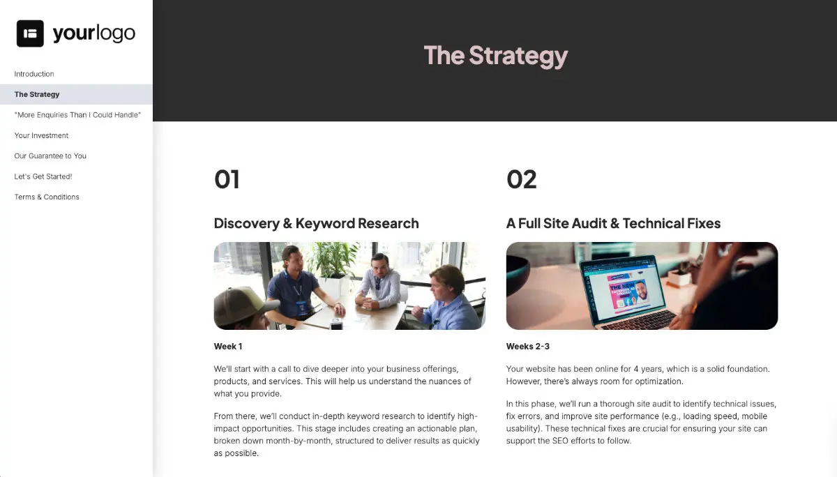 SEO Proposal Template Slide 3