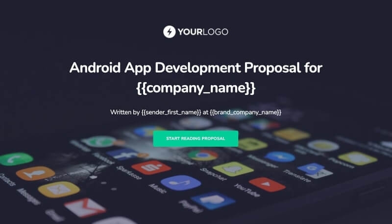 Android Mobile App Development Proposal Template - Visually stunning cover