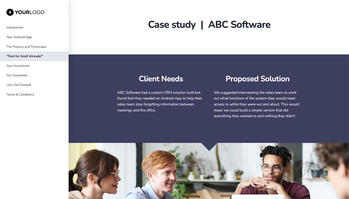 Android Mobile App Development Proposal Template - Case study example