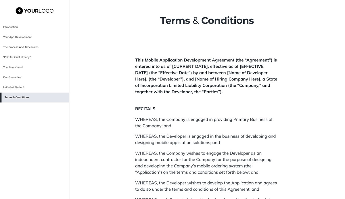 This [Free] App Proposal Template Won $21M of Business With brand development agreement template