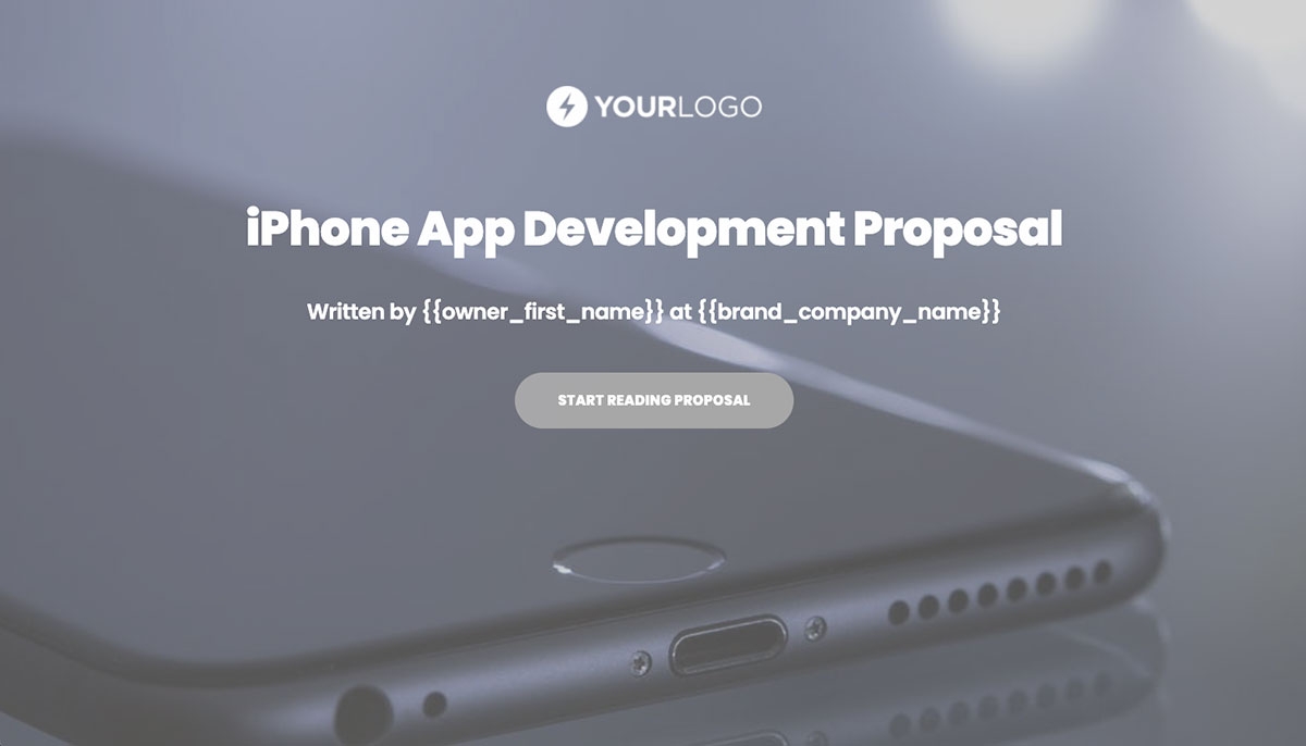 iPhone Mobile App Development Proposal Template - Visually stunning cover