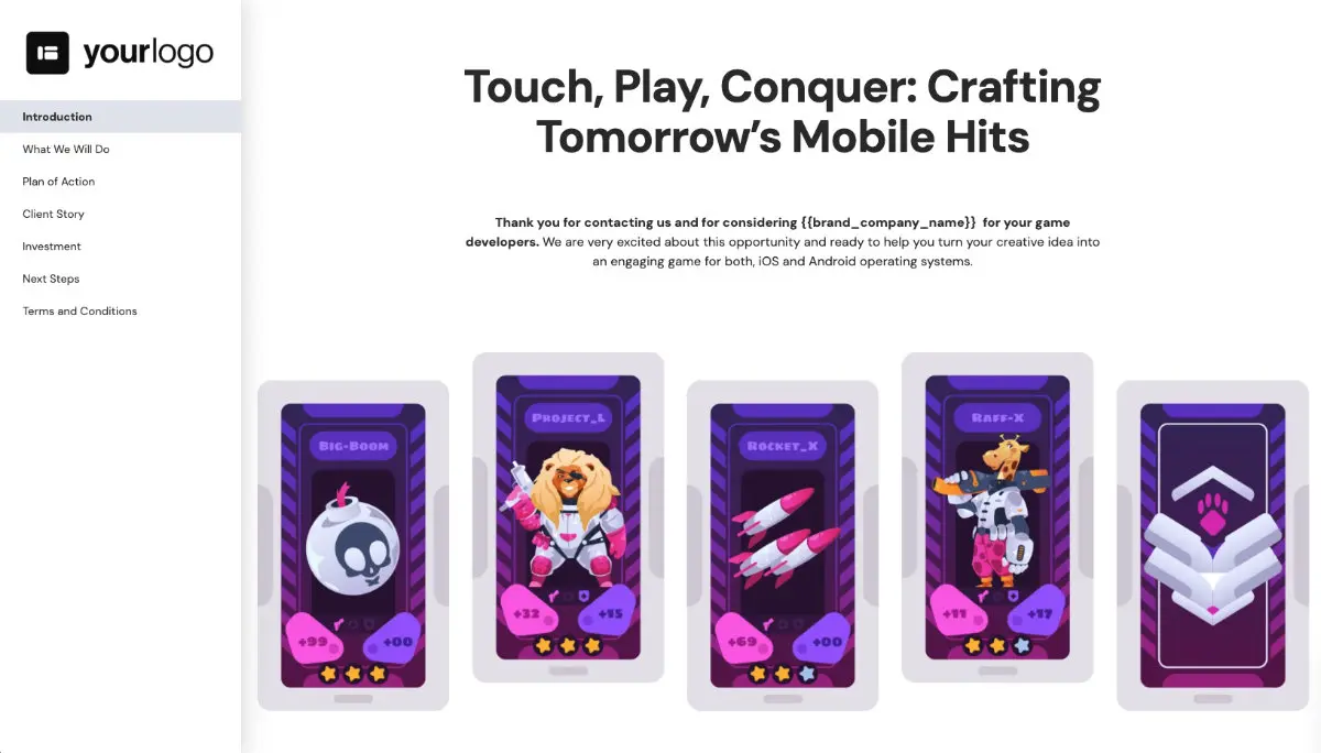 Mobile Game Development Proposal Template Slide 2