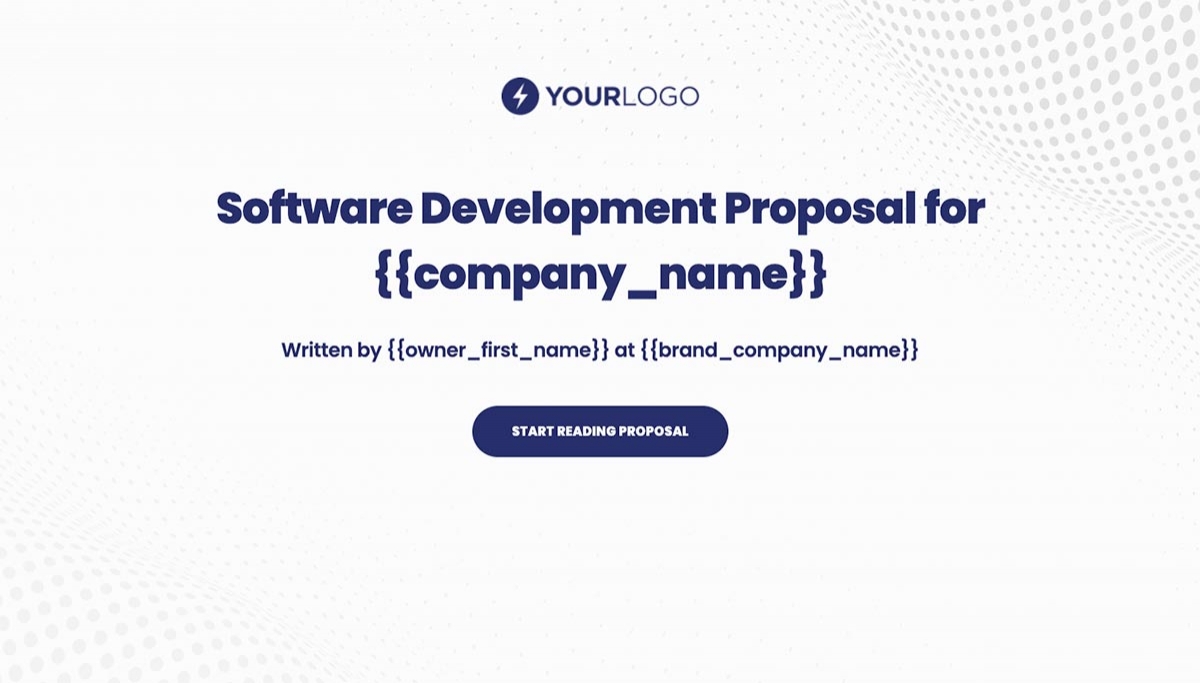 Software Development Proposal Template - Visually stunning cover