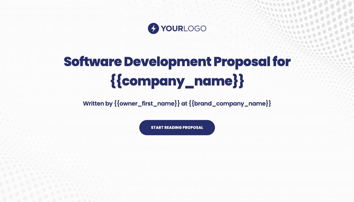 Software Development Proposal Template Slide 1