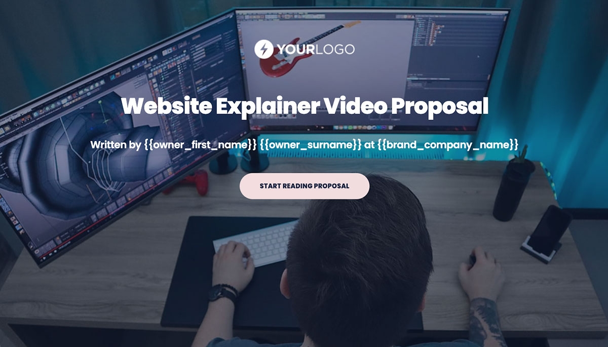 Website Explainer Video Proposal Template - Visually stunning cover