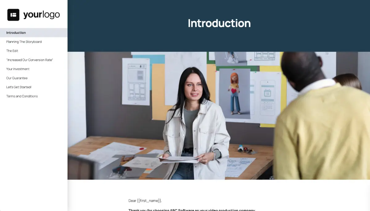 Website Explainer Video Proposal Template - Pre-written services section