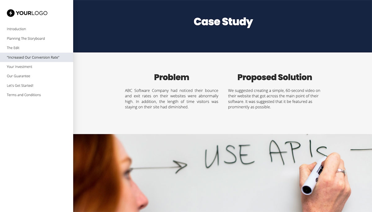 Website Explainer Video Proposal Template - Case study example