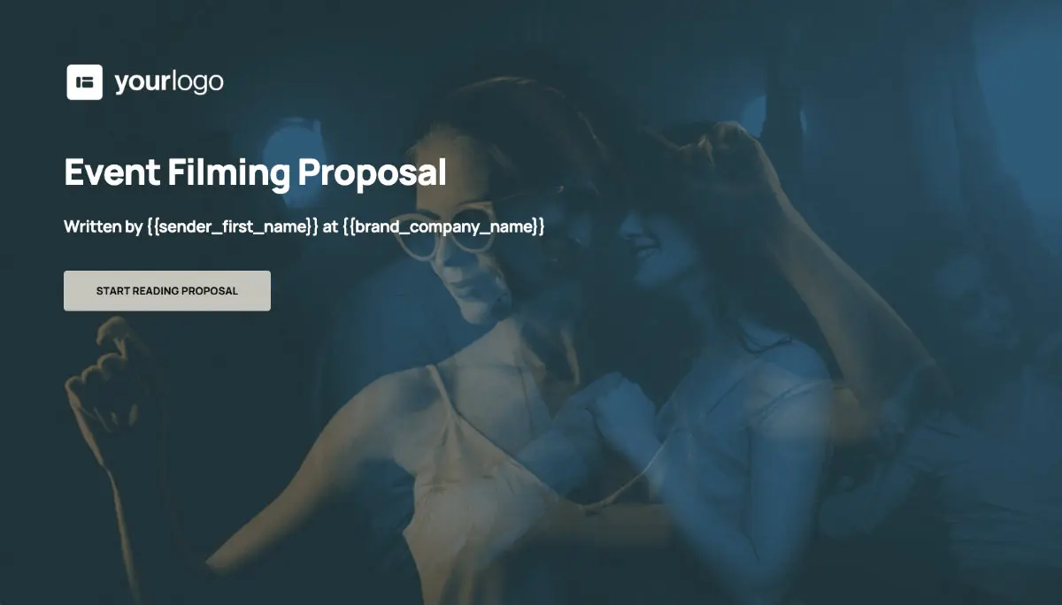 Event Filming Proposal Template Slide 1