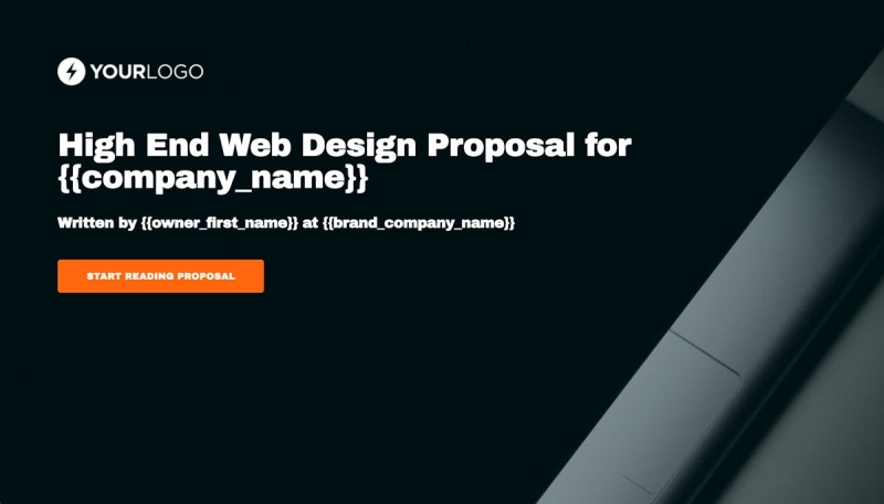 High-end Web Design Proposal Template Slide 1