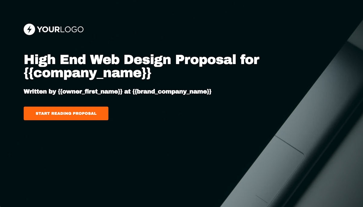 High-end Web Design Proposal Template - Visually attractive cover