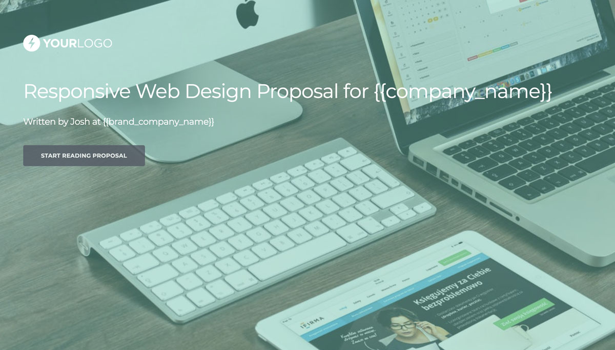 Responsive Web Design Proposal Template - Visually Attractive Cover