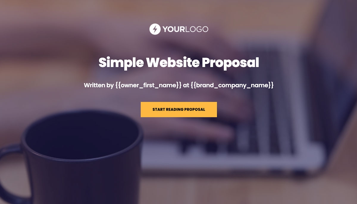 Simple Web Design Proposal Template - Visually stunning cover