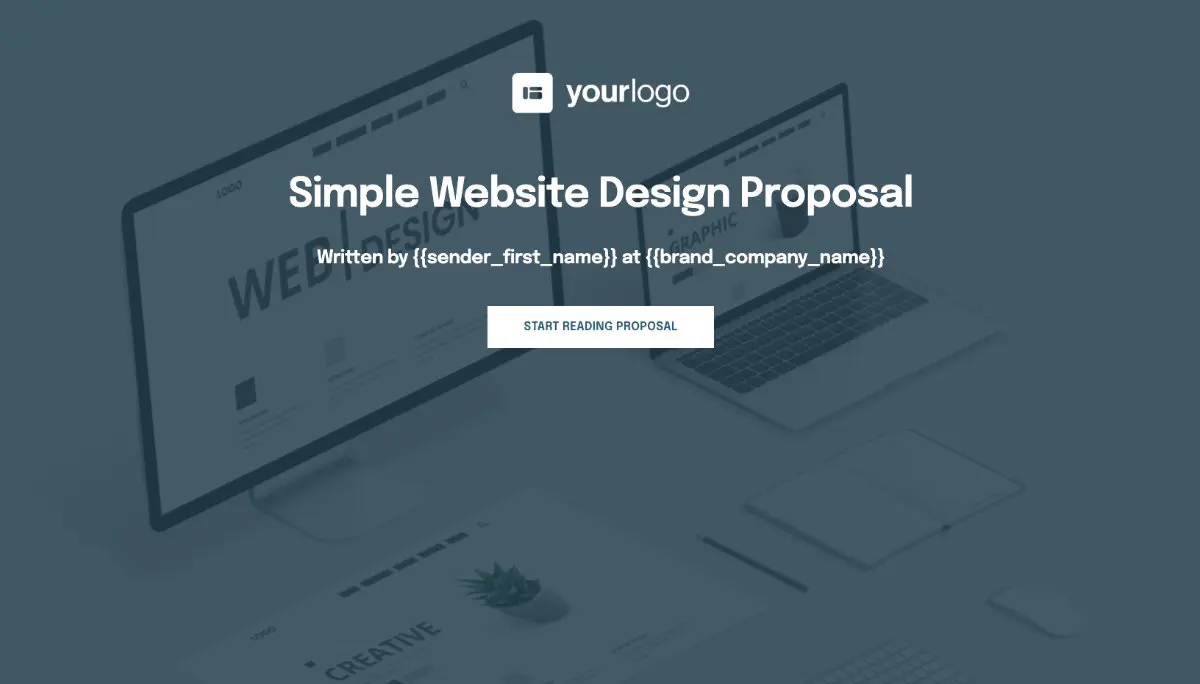 Simple Web Design Proposal Template - Visually stunning cover