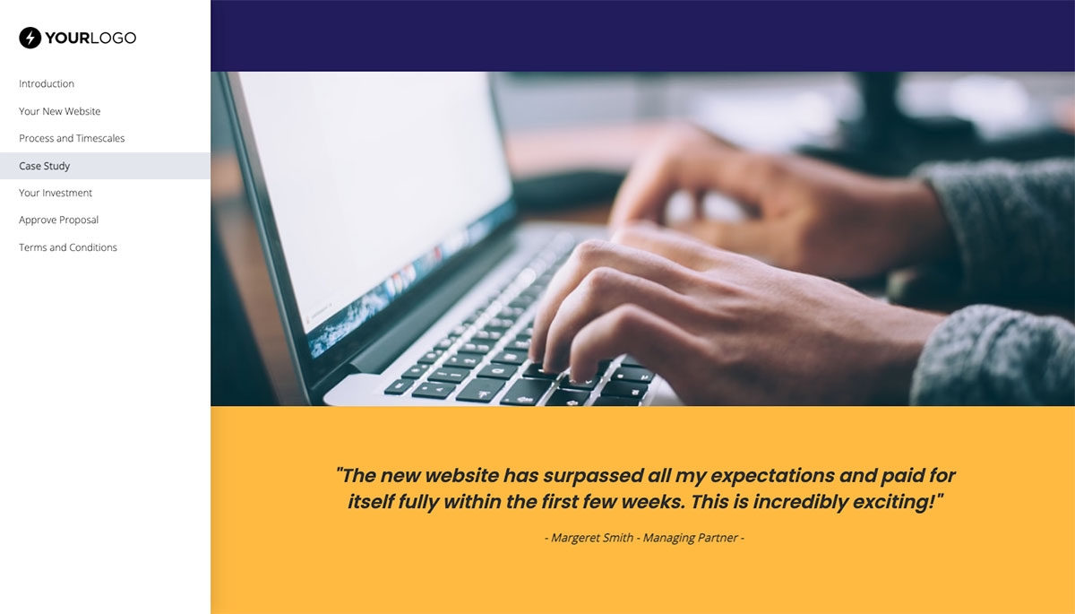 Simple Web Design Proposal Template - Case study example