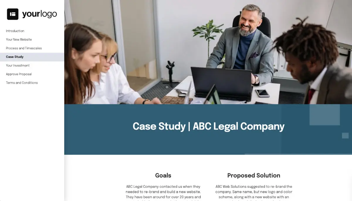 Simple Web Design Proposal Template - Case study example