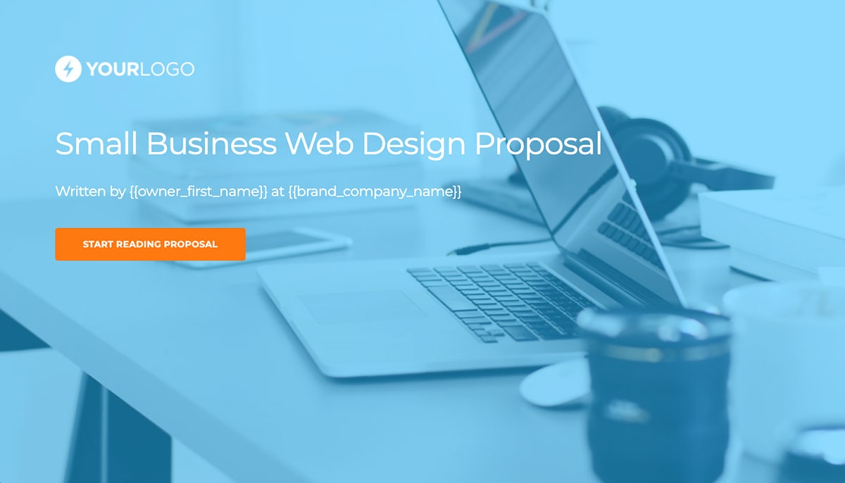 Small Business Web Design Proposal Template - Visually attractive cover