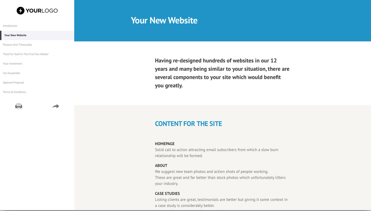 website design proposal template free