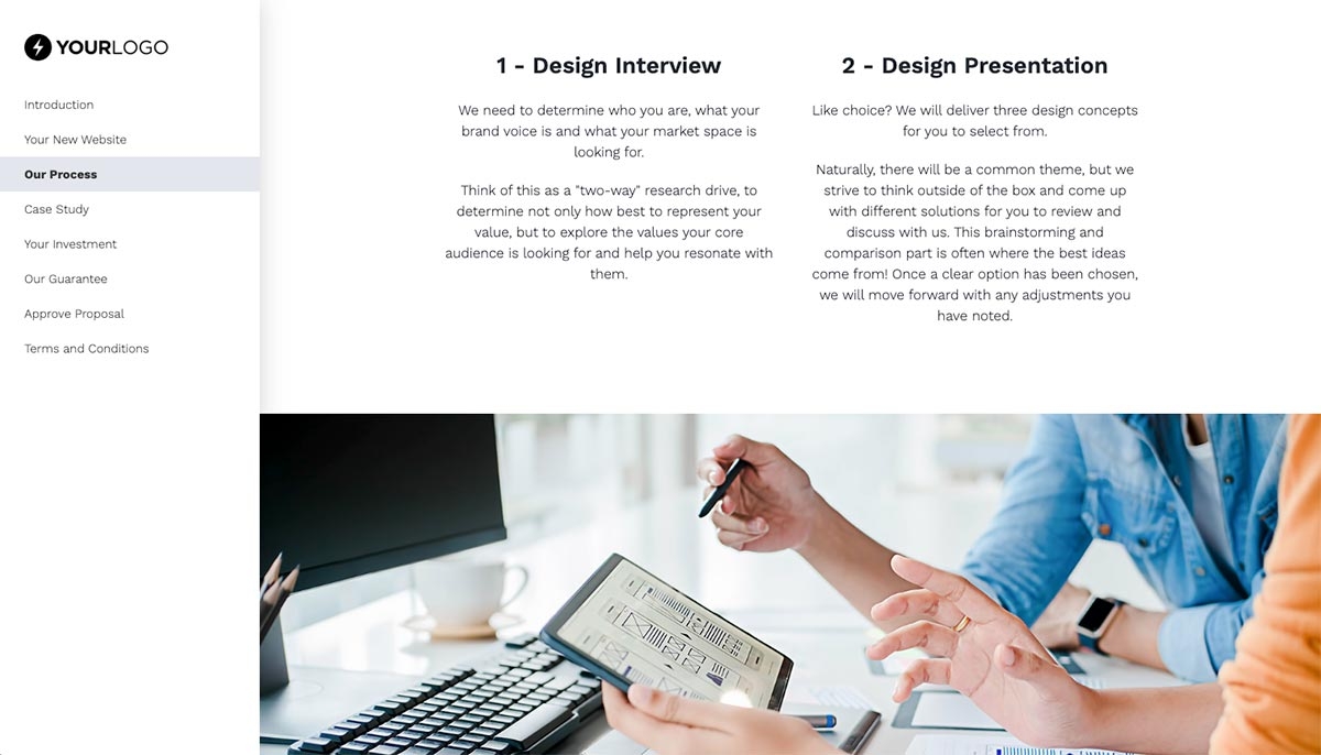 Website Design Proposal Template - Process and timescales