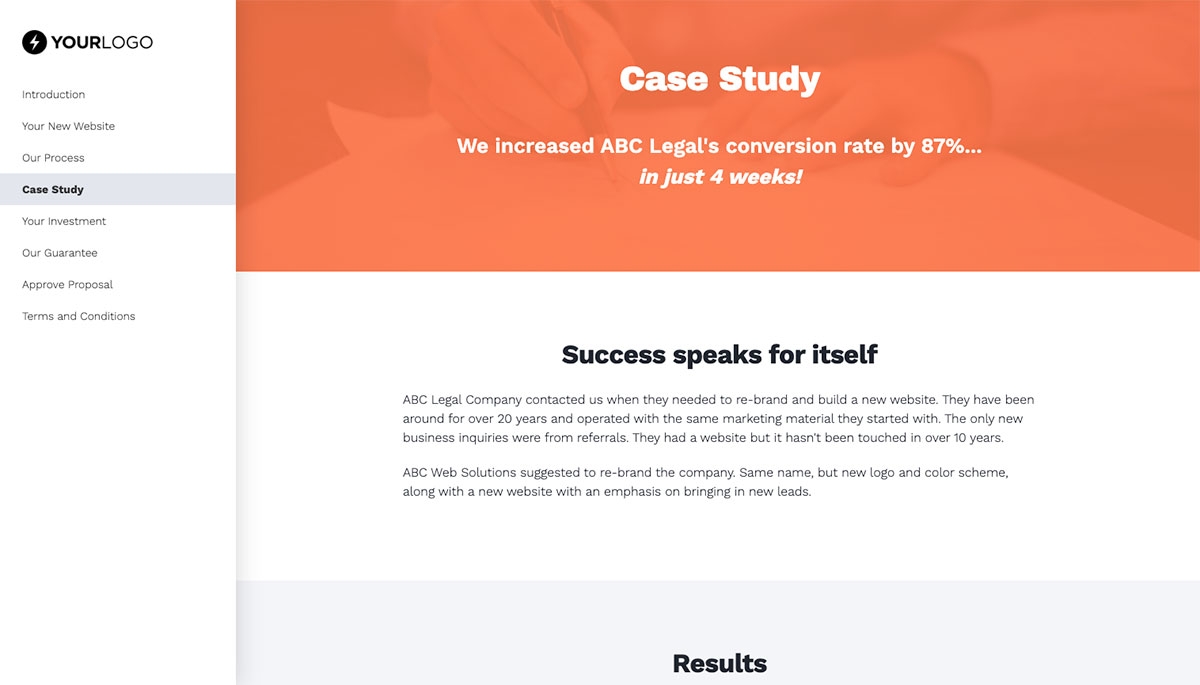 Website Design Proposal Template - A case study