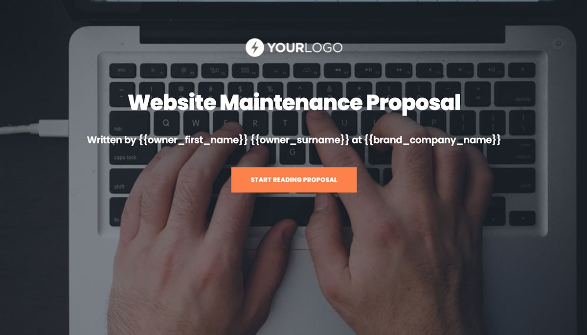 Website Support and Maintenance Proposal Template - Stunning cover