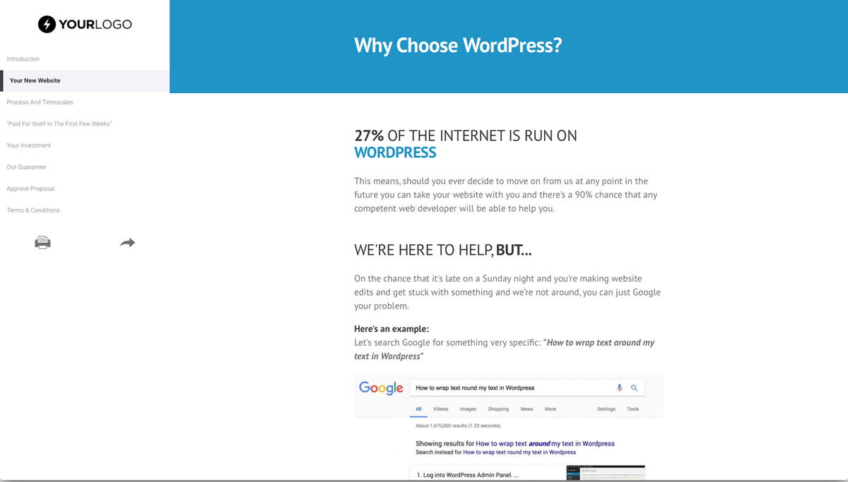 This Free WordPress Website Design Proposal Template Won $155M of