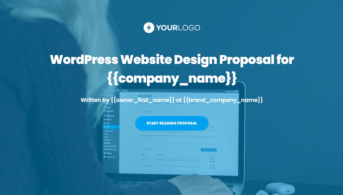 WordPress Web Design Proposal Template - A stunning cover