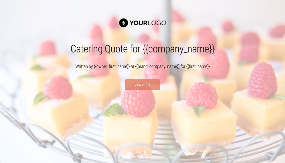 Catering Quote Template - Visually Stunning Cover