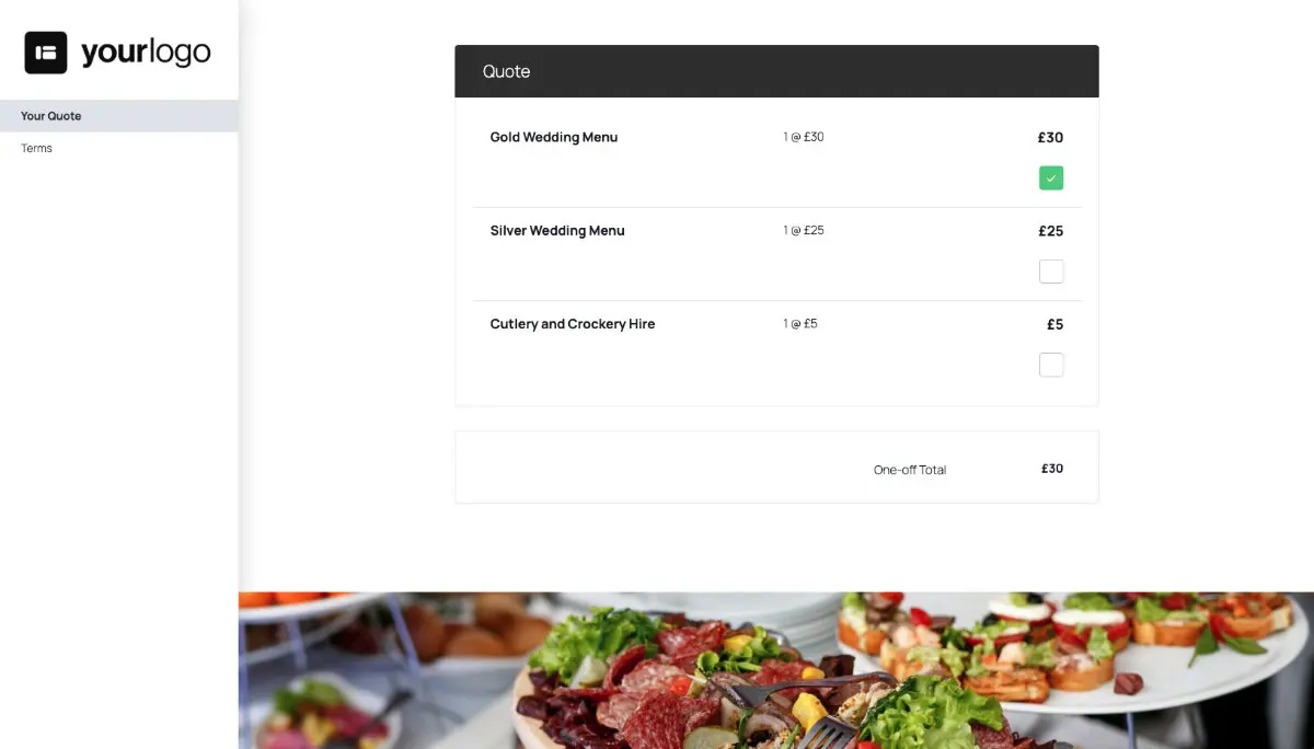 Catering Quote Template - Pricing