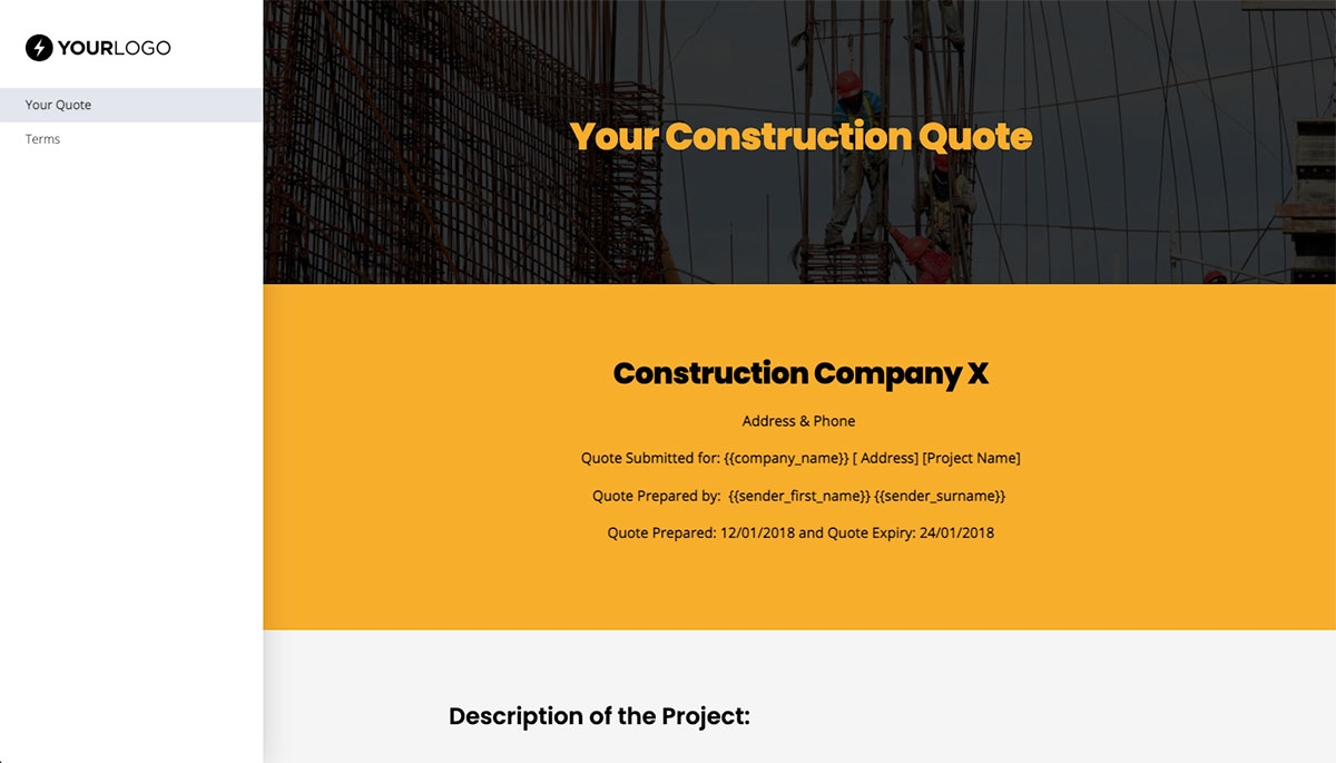 Construction Quote Template Slide 2