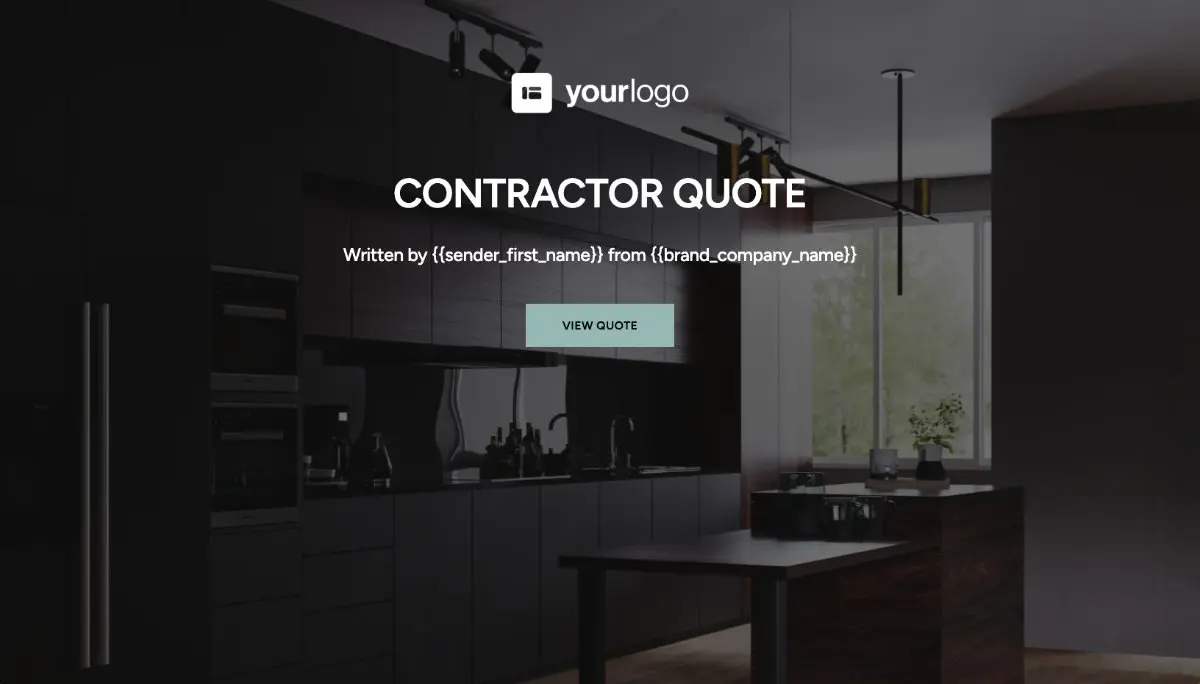 Contractor Quote Template - Visually Stunning Cover