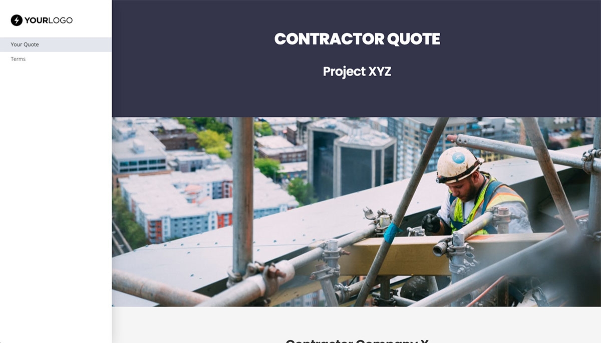 Contractor Quote Template - Cover Letter