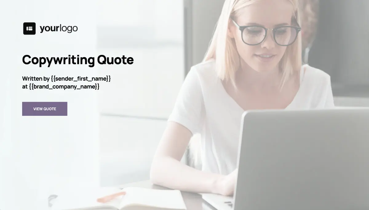 Copywriter Quote Template Slide 1